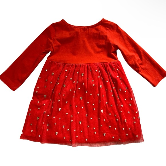 Hanna Andersson Christmas Dress with Tulle and bow embroidered details Sz 2T - Picture 3 of 10